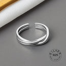 925 Sterling Silver Open Ring For Women INS Niche Irregular Wave Sand Surface Wide Noodle Original Party Birthday Gift