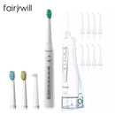 Fairywill Water Flossers for Teeth 300ML Oral Irrigator Rechargeable Portable Dental 3 Modes Water Tank Waterproof Teeth Cleaner