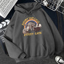 Support Your Local Street Cats Print Women Hoodie Cartoons Crewneck Clothes Vintage Loose Sweatshirt Street Hip Hop Hoody Womens