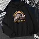 Support Your Local Street Cats Print Women Hoodie Cartoons Crewneck Clothes Vintage Loose Sweatshirt Street Hip Hop Hoody Womens