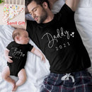 Funny Daddy and Baby 2021 Print Family Matching Clithing Balck Cotton Matching Family Look Outfits for Dad Son Daughter Tshirt