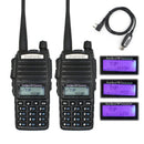 2 unids/lote BaoFeng real 8W UV-82 Radio bidireccional de alta potencia Radio portátil de doble banda VHF/UHF 10 km de largo alcance Walkie Talkie UV82