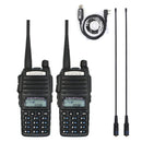 2 unids/lote BaoFeng real 8W UV-82 Radio bidireccional de alta potencia Radio portátil de doble banda VHF/UHF 10 km de largo alcance Walkie Talkie UV82