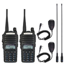 2 unids/lote BaoFeng real 8W UV-82 Radio bidireccional de alta potencia Radio portátil de doble banda VHF/UHF 10 km de largo alcance Walkie Talkie UV82