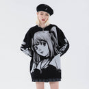 Gestrickte Harajuku Winterkleidung Frauen 2020 Übergroße Pullover Langarm Top Gothic Mode Japanisch Kawaii Cartoon Streetwear