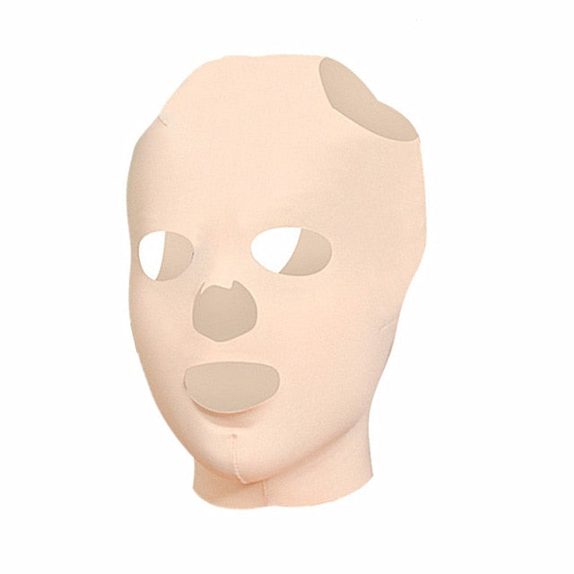 3D reutilizable transpirable belleza mujeres antiarrugas adelgazamiento vendaje V Shaper cara completa máscara para dormir