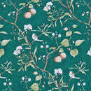 HaoHome Peach Tree Peel and Stick Wallpaper Green Wallpaper Modern Flower & Bird Waterproof Removable Self Adhesive Wallpaper