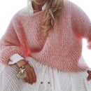 Women Lantern Long Sleeve Sweater Fluffy Mohair Chunky Knit Loose Jumper Tops New 2021