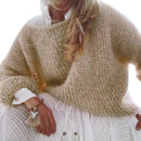 Women Lantern Long Sleeve Sweater Fluffy Mohair Chunky Knit Loose Jumper Tops New 2021