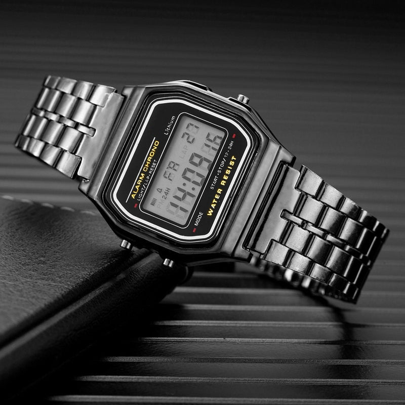 Mode Digital Herrenuhren Luxus Edelstahl Link Armband Armbanduhr Band Business Elektronische Männliche Uhr Reloj Hombre
