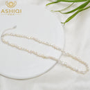 Gargantilla de perlas naturales de agua dulce ASHIQI, collar de perlas barrocas, joyería para mujeres, boda, cierre de plata 925, venta al por mayor, tendencia 2021