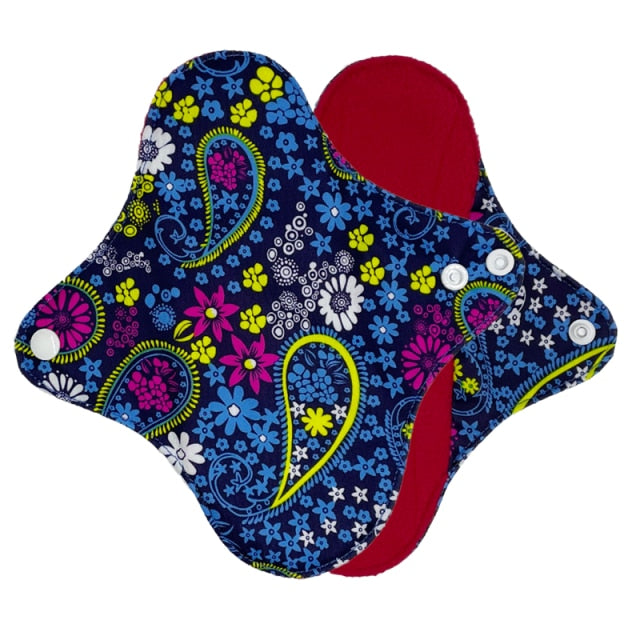 reusable cloth pads for periods, red micro-fleece inner menstrual pad with wings, 4 sizes women sanitary day and night pads