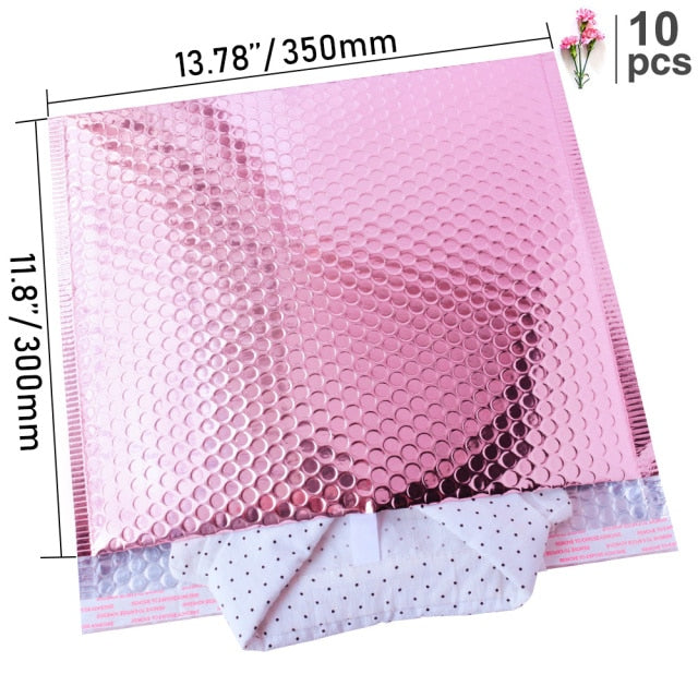 10 Uds 15x20 + 4cm sobre de burbujas de oro rosa/sobre de burbujas de papel de aluminio de oro rosa para embalaje de regalo y bolsa de recuerdo de boda y sobres de correo
