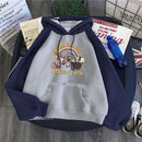 Support Your Local Street Cats Print Women Hoodie Cartoons Crewneck Clothes Vintage Loose Sweatshirt Street Hip Hop Hoody Womens