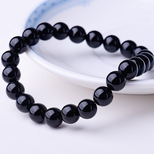 Pulsera con cuentas de 8mm, cuentas de piedra Natural para hombres, hermosa semipreciosa, ónix negro, Lava, ojo de tigre, curación para mujeres y hombres, joyería