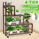 Dropshipping VIP Link 6 Tiers Iron Wooden Bookshelf Plant Rack  Flower Stands Display Shelf  60x23x125cm