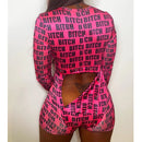 Body Sexy para mujer de manga larga con escote en V profundo ceñido al cuerpo elástico leotardo Crop Top botón corto mameluco pijama mujer mono monos