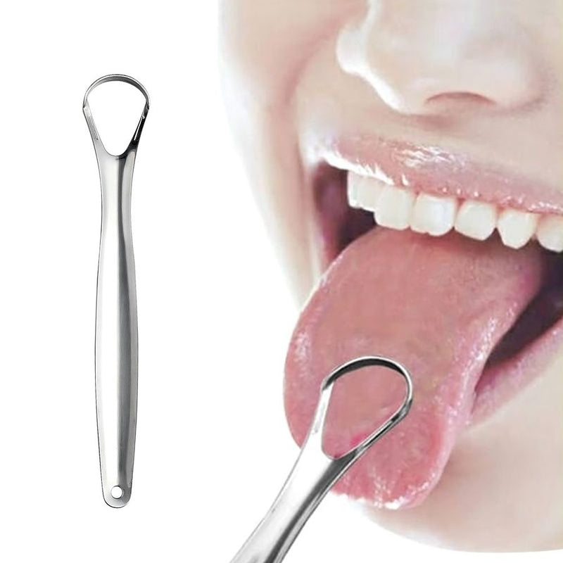 Rascador de lengua útil, limpiador de lengua Oral de acero inoxidable, cepillo médico para la boca, generador de aliento fresco reutilizable, 1 ud.