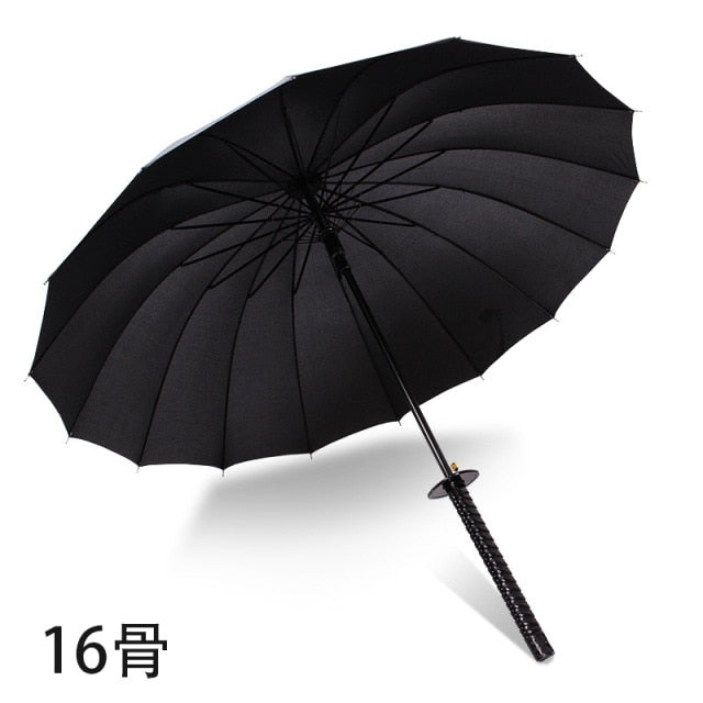 Paraguas samurái japonés, Paraguas largo semiautomático fuerte a prueba de viento, Paraguas grande de negocios para hombre y mujer, Paraguas para hombre