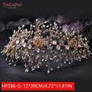 YouLaPan HP240 Silberne Diamanten Brautkrone Hochzeit Haarschmuck Braut Kopfbedeckung Strass Stirnband für Frauen Kopfschmuck