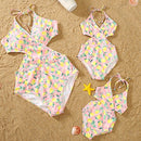 Fashion Mommy And Me Clothes Family Swimwear For Mother Daughter Swimsuit Matching Bikini Women Girls Clothes
