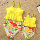 Fashion Mommy And Me Clothes Family Swimwear For Mother Daughter Swimsuit Matching Bikini Women Girls Clothes
