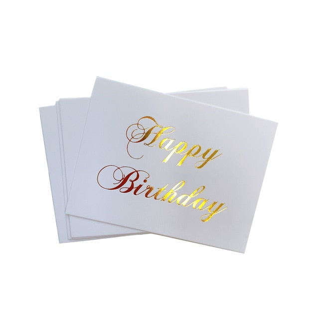 40Pcs/lot Mini thank you Card gold simple design Scrapbooking party invitation Greeting Card Birthday Gift Message Cards
