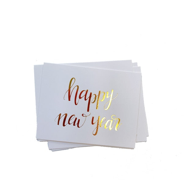 40 unids/lote Mini tarjeta de agradecimiento oro diseño simple Scrapbooking fiesta invitación tarjeta de felicitación cumpleaños regalo tarjetas de mensaje