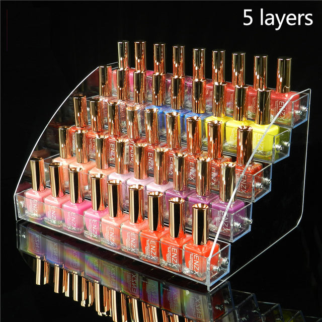 2/3/4/5/6/7 layers Nail Polish Display Stand Clear Cosmetic Varnish Display Rack Holder Essential Oil Bottle Organizer Storage