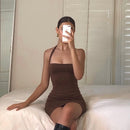 Yimunancy Bodycon Dress Women Halter Sexy Dress 2020 Ladies Summer Dress