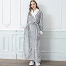 Men Winter Plus Size Long Coral Fleece Bathrobe Kimono Warm Flannel Bath Robe Men Cozy Robes Night Sleepwear Women Dressing Gown