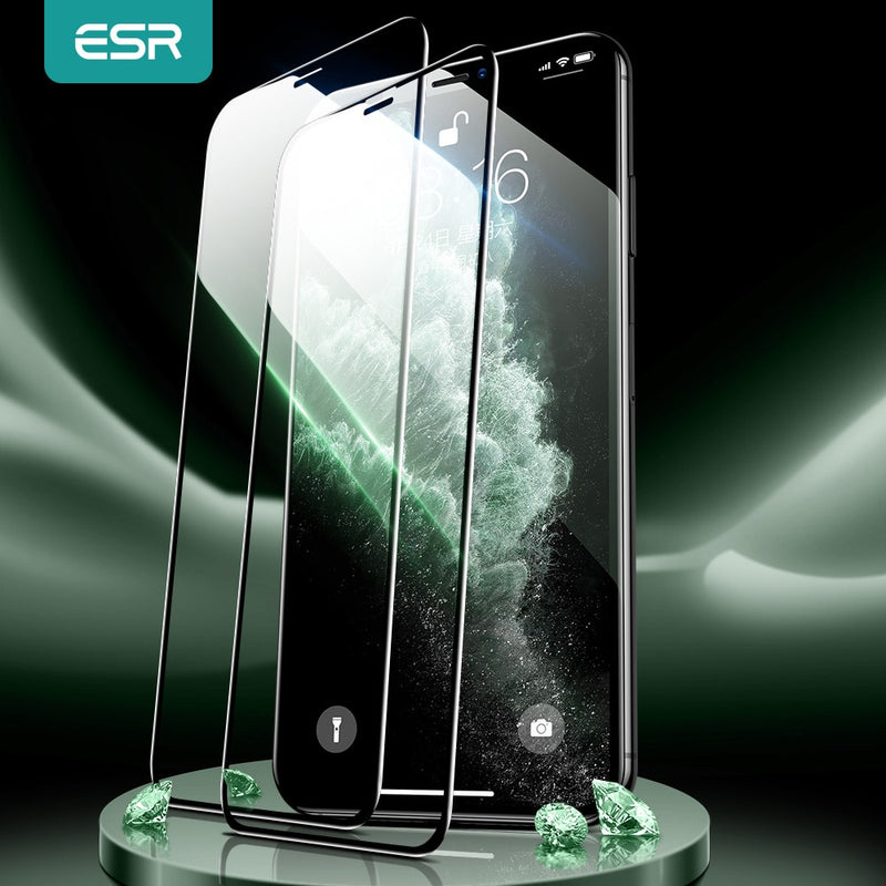 ESR para iPhone 12 Pro Protector de pantalla de vidrio templado para iPhone 12 mini 12pro Max 11 Pro X XR XS Max 3D Película de pantalla de cubierta completa