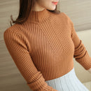 Fashion Solid Weiß und Schwarz Tops Pullover 2021 Winter Langarm Rollkragenpullover Damen Pullover Femme Kleidung 5218