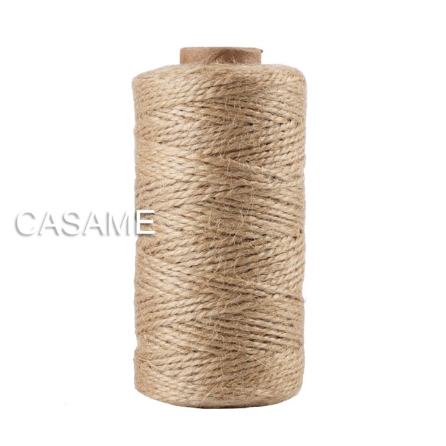 100 m natürliche Jute-Bäckerschnur aus Sackleinen, Hanfseil, Party, Hochzeit, Geschenkverpackung, Kordeln, Faden, DIY Scrapbooking, Floristen, Handwerk