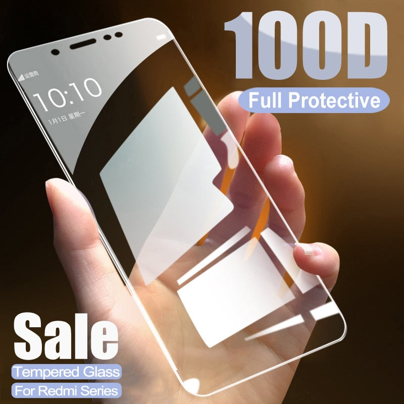 100D Vollschutzglas für Xiaomi Redmi Note 5 5A 6 Pro Gehärtetes Glas für Redmi 5 Plus 6 6A 7A S2 Go Displayschutzfolie