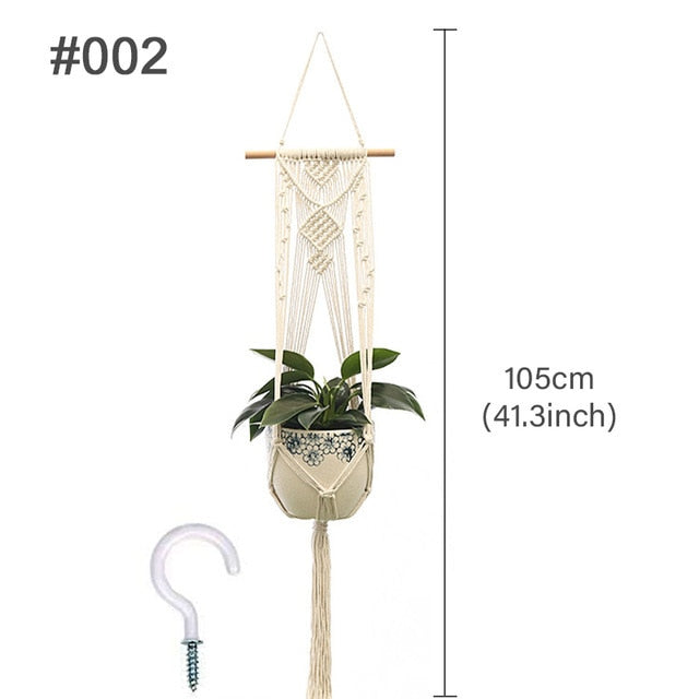 Maceta colgante para maceta, soporte para plantas, colgador de plantas de macramé, soporte para plantas de pared, cesta colgante, cesta de flores, decoraciones para balcón