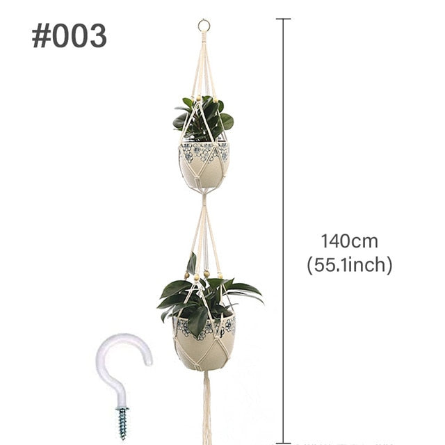 Maceta colgante para maceta, soporte para plantas, colgador de plantas de macramé, soporte para plantas de pared, cesta colgante, cesta de flores, decoraciones para balcón