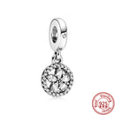 100% 925 Sterling Silber Feder Stammbaum Schneeflocken Junge baumeln Perlen passend für Original Pandora Charms Armbänder DIY Damen Schmuck