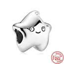 100% 925 Sterling Silber Feder Stammbaum Schneeflocken Junge baumeln Perlen passend für Original Pandora Charms Armbänder DIY Damen Schmuck