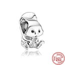 100% 925 Sterling Silber Feder Stammbaum Schneeflocken Junge baumeln Perlen passend für Original Pandora Charms Armbänder DIY Damen Schmuck