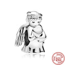 100% 925 Sterling Silber Feder Stammbaum Schneeflocken Junge baumeln Perlen passend für Original Pandora Charms Armbänder DIY Damen Schmuck