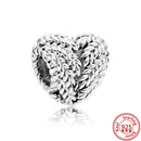 100% 925 Sterling Silber Feder Stammbaum Schneeflocken Junge baumeln Perlen passend für Original Pandora Charms Armbänder DIY Damen Schmuck