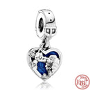 100% 925 Sterling Silber Feder Stammbaum Schneeflocken Junge baumeln Perlen passend für Original Pandora Charms Armbänder DIY Damen Schmuck