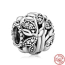 100% 925 Sterling Silber Feder Stammbaum Schneeflocken Junge baumeln Perlen passend für Original Pandora Charms Armbänder DIY Damen Schmuck
