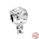 100% 925 Sterling Silber Feder Stammbaum Schneeflocken Junge baumeln Perlen passend für Original Pandora Charms Armbänder DIY Damen Schmuck