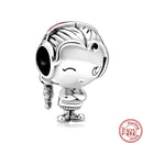 100% 925 Sterling Silber Feder Stammbaum Schneeflocken Junge baumeln Perlen passend für Original Pandora Charms Armbänder DIY Damen Schmuck