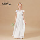 Flower Girl Dresses Applique Sleeveless Kids Birthday Party Pageant Gowns Weddings First Communion Elegant Dresses 2-14T
