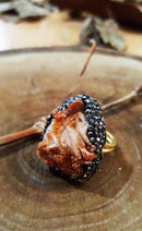 Dr Stone natural Stone Vanadinite Stone 22 carat gold plated women Bangle WHSR26