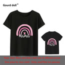 1pc Fashion  Mama and Mini Rainbow print Family Matching T-shirt Short Sleeve Family Look T-shirts Mother and Daughter Clothes
