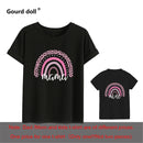1pc Fashion  Mama and Mini Rainbow print Family Matching T-shirt Short Sleeve Family Look T-shirts Mother and Daughter Clothes